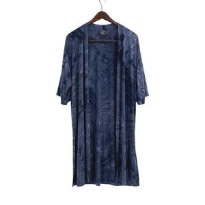 Ciara Sun Woo XS Womens Open Front Tie-Dye Duster Cardigan Blue Lightweight